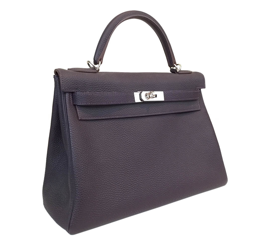 Hermès Togo Leather Kelly 32 Bag Marron