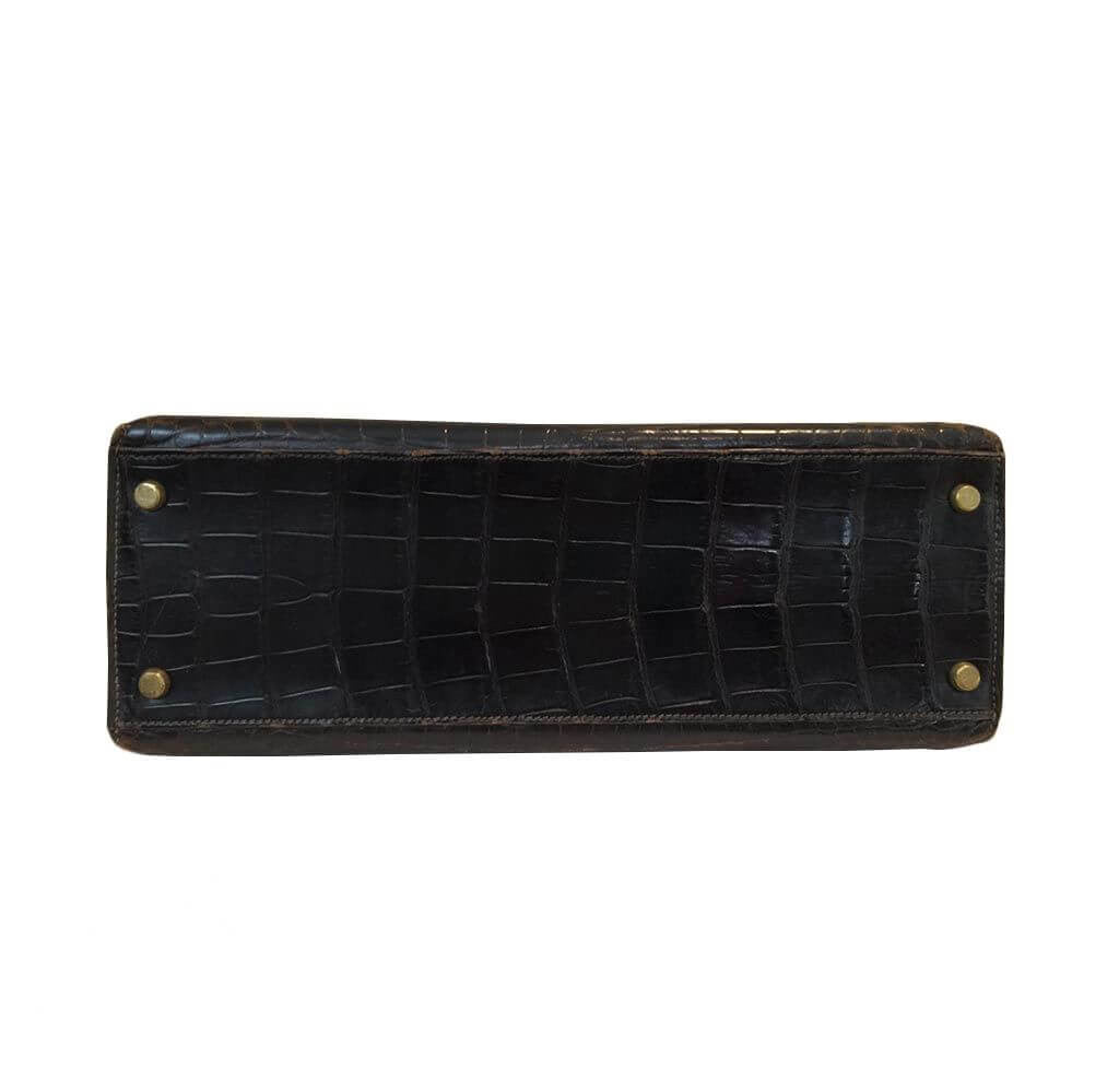 Hermès Vintage Kelly 32 Bag Cocaon Crocodile
