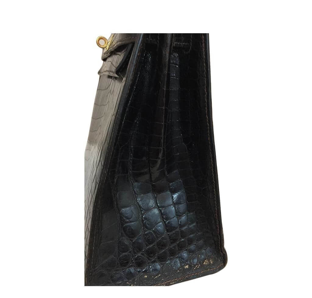 Hermès Vintage Kelly 32 Bag Cocaon Crocodile
