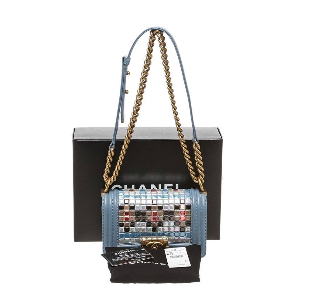 Chanel Boy Bag Mosaic Light Blue