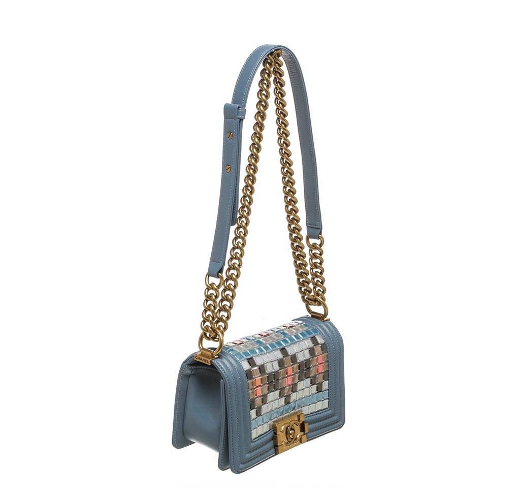 Chanel Boy Bag Mosaic Light Blue