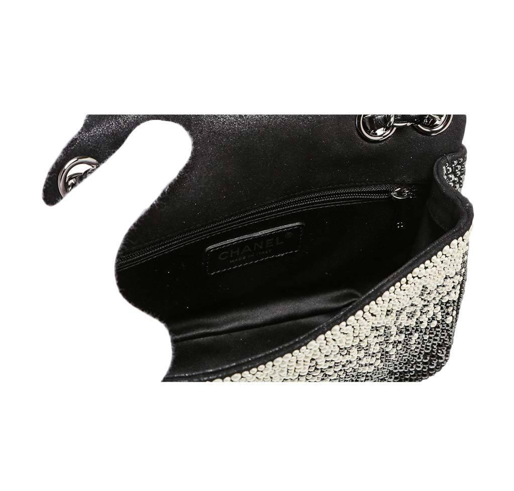 Chanel Flap Bag Black White Pearls - Limited Edition