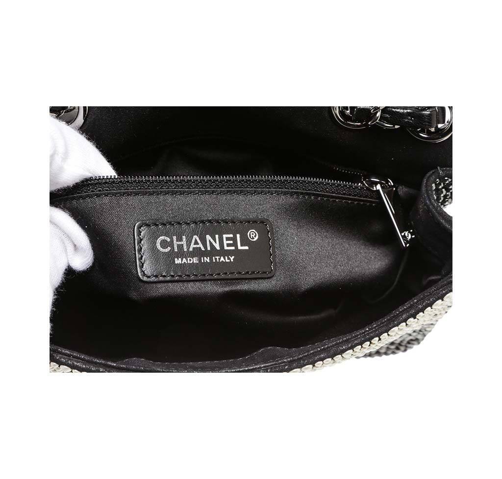 Chanel Flap Bag Black White Pearls - Limited Edition