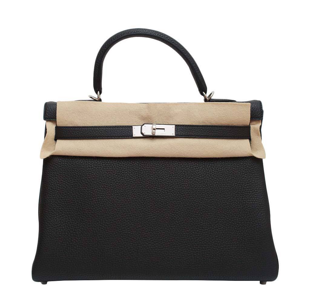 Hermès Retourne Kelly 35 Black Plomb Bag