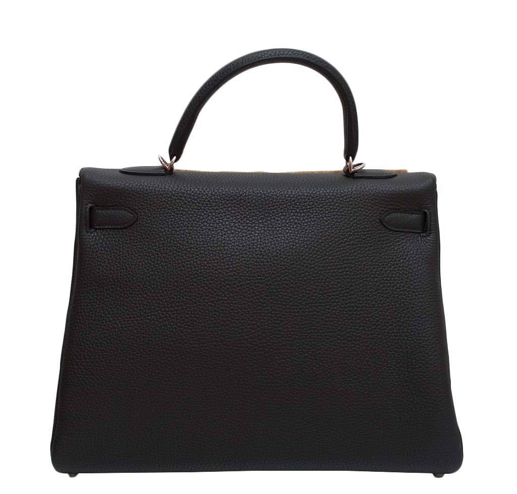 Hermès Retourne Kelly 35 Black Plomb Bag