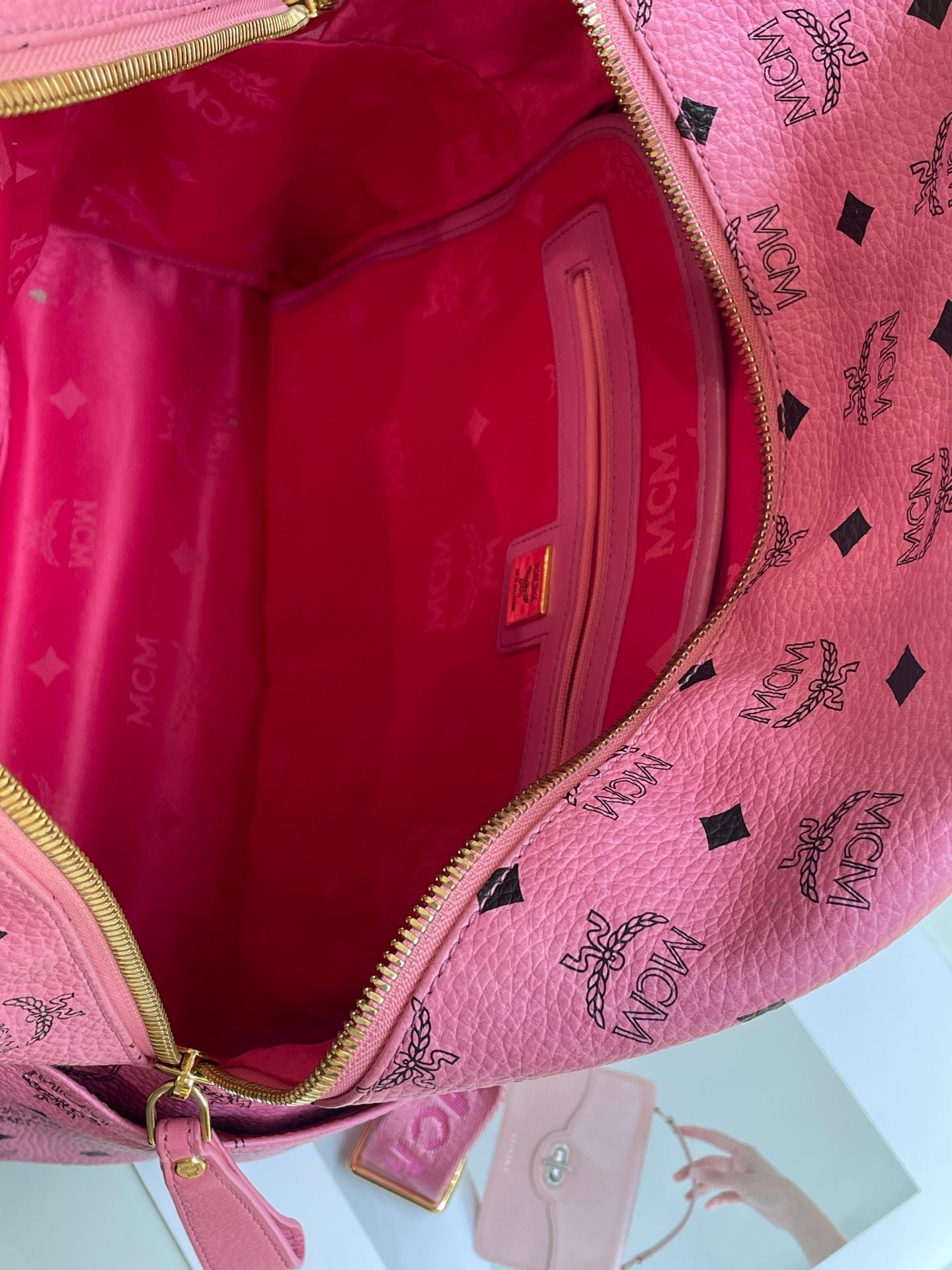 MCM Classic Printed Rivet Backpack