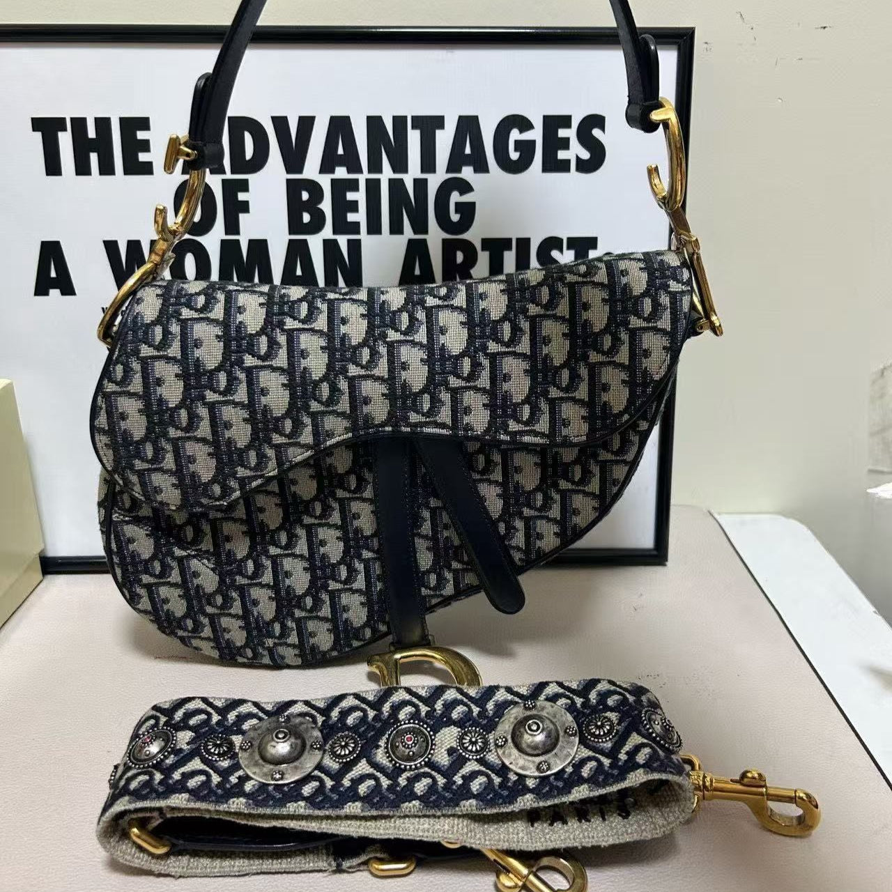 2018 DIOR Saddle Bag Medium Weight Shoulder Strap with Wide Width