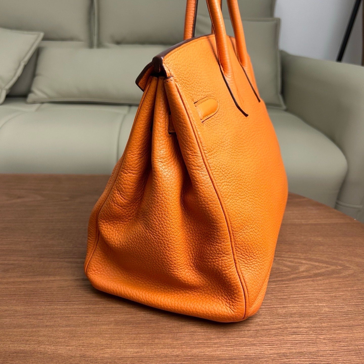 2009 Hermès Birkin 35 Orange handbag natural leather ◻︎M stamp