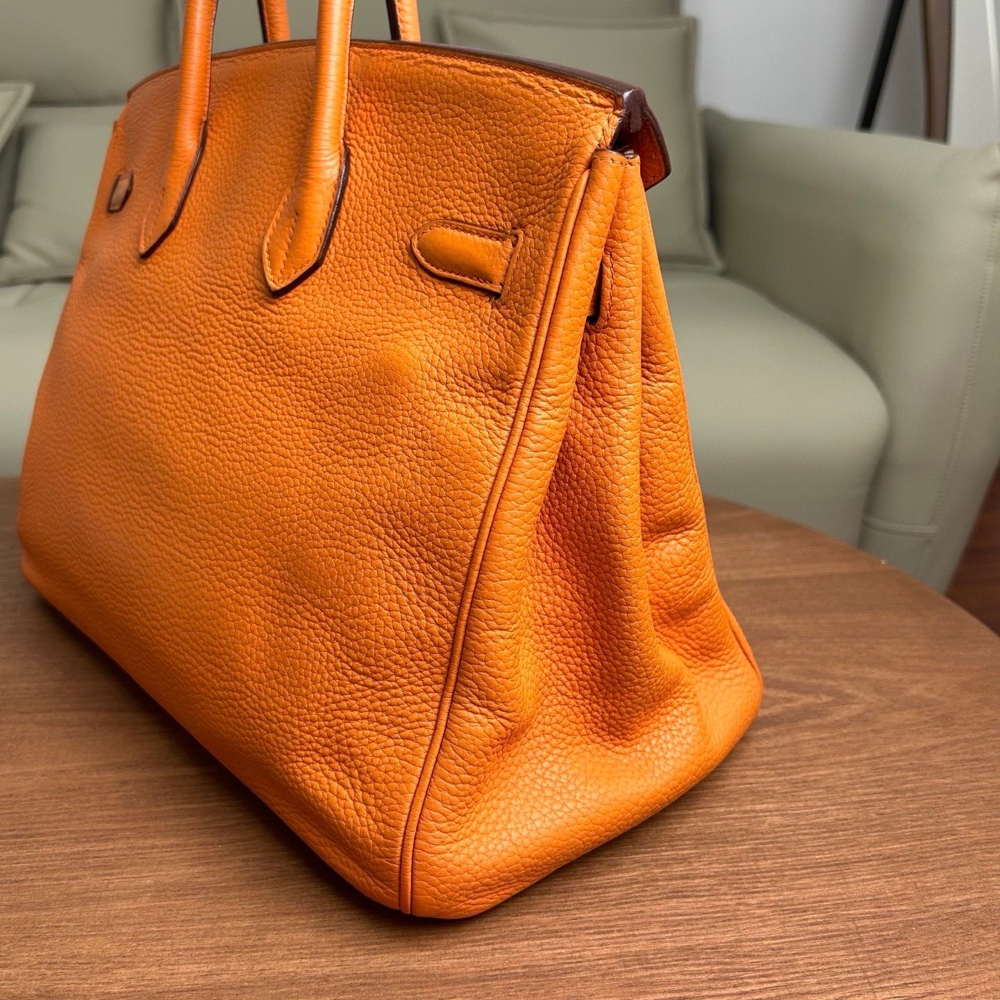 2009 Hermès Birkin 35 Orange handbag natural leather ◻︎M stamp