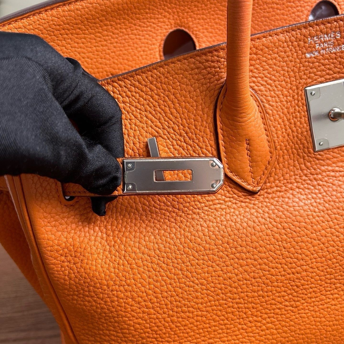 2009 Hermès Birkin 35 Orange handbag natural leather ◻︎M stamp