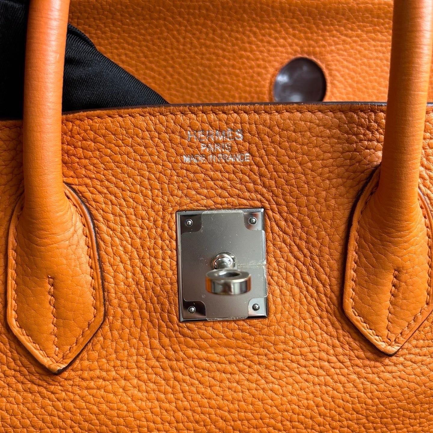 2009 Hermès Birkin 35 Orange handbag natural leather ◻︎M stamp