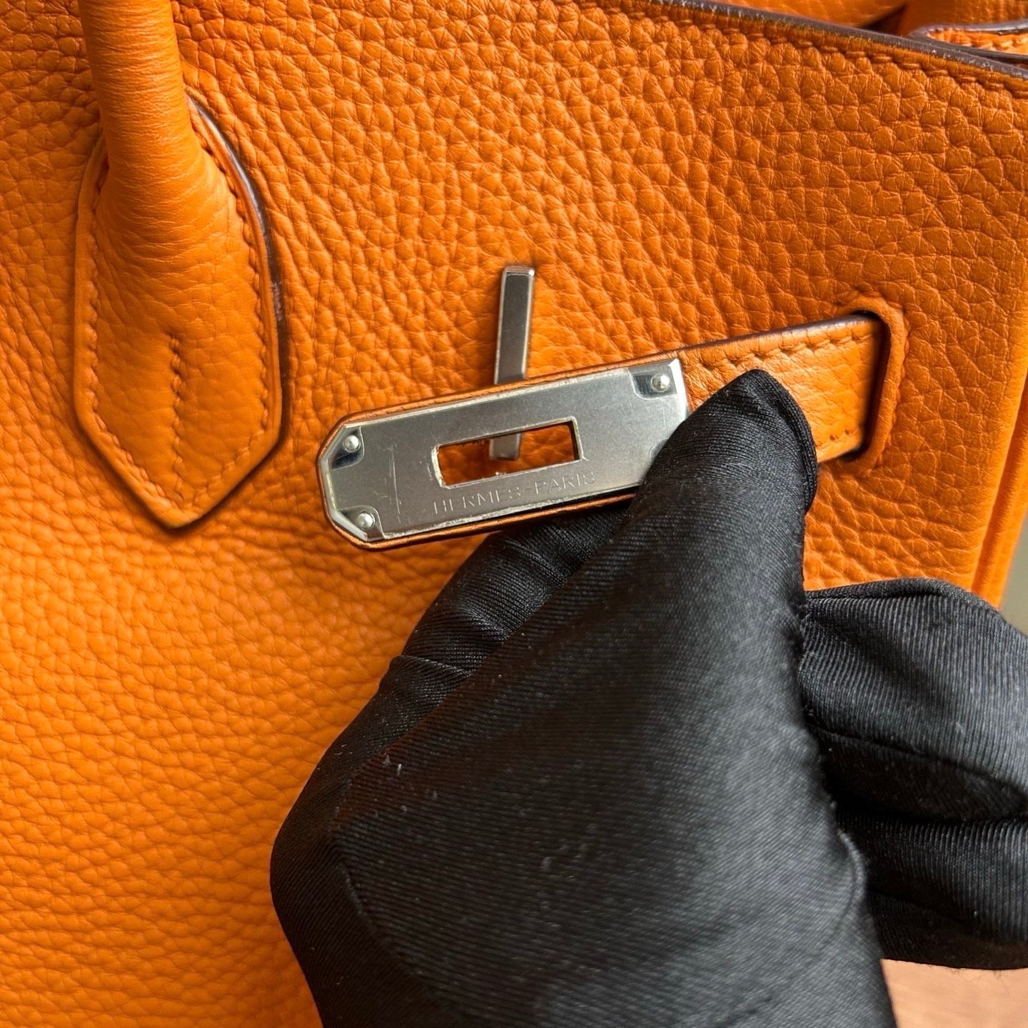 2009 Hermès Birkin 35 Orange handbag natural leather ◻︎M stamp