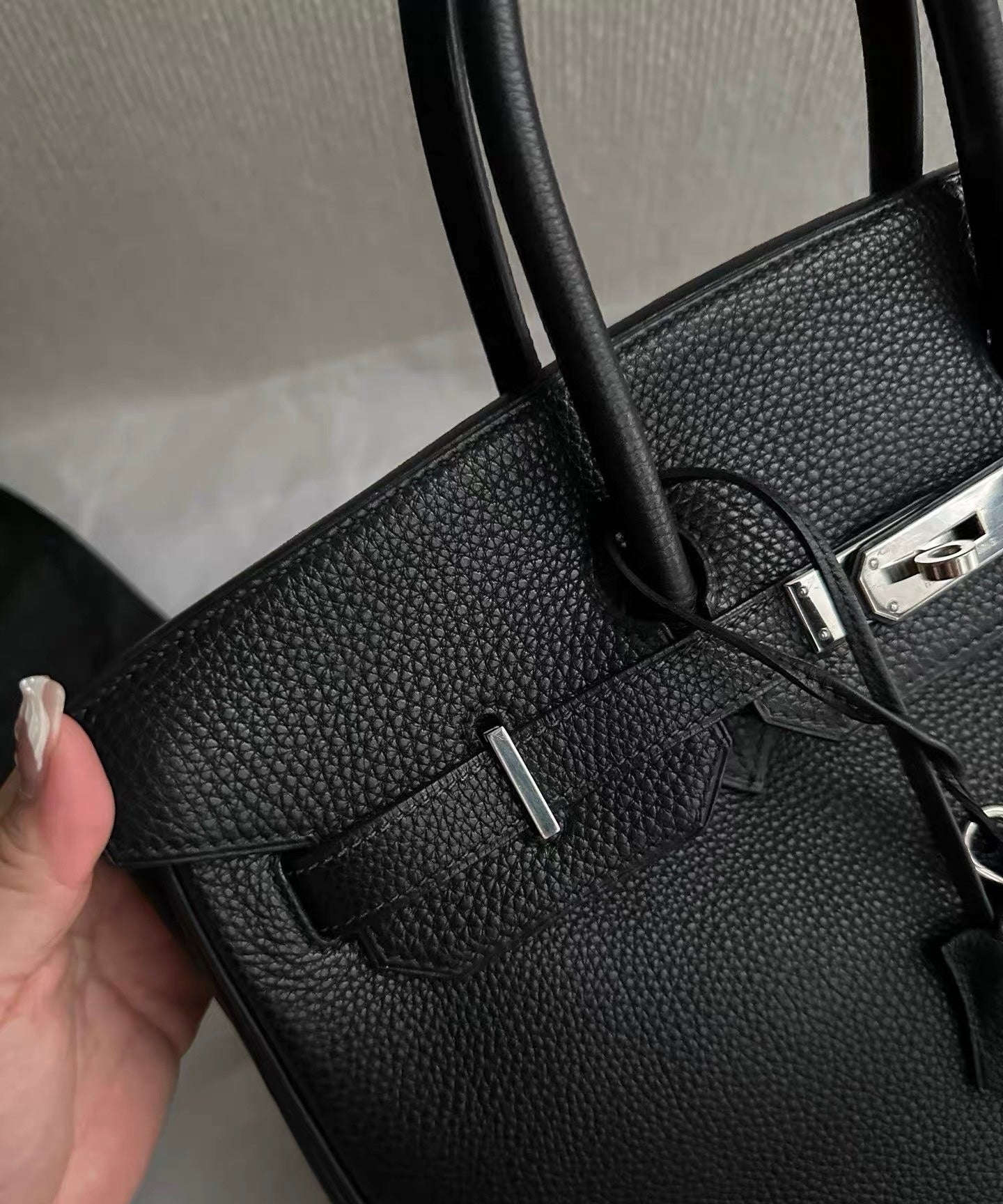 Hermes ◻︎E stamp Black Silver Taurillon Clemence Leather Birkin 35 Handbag