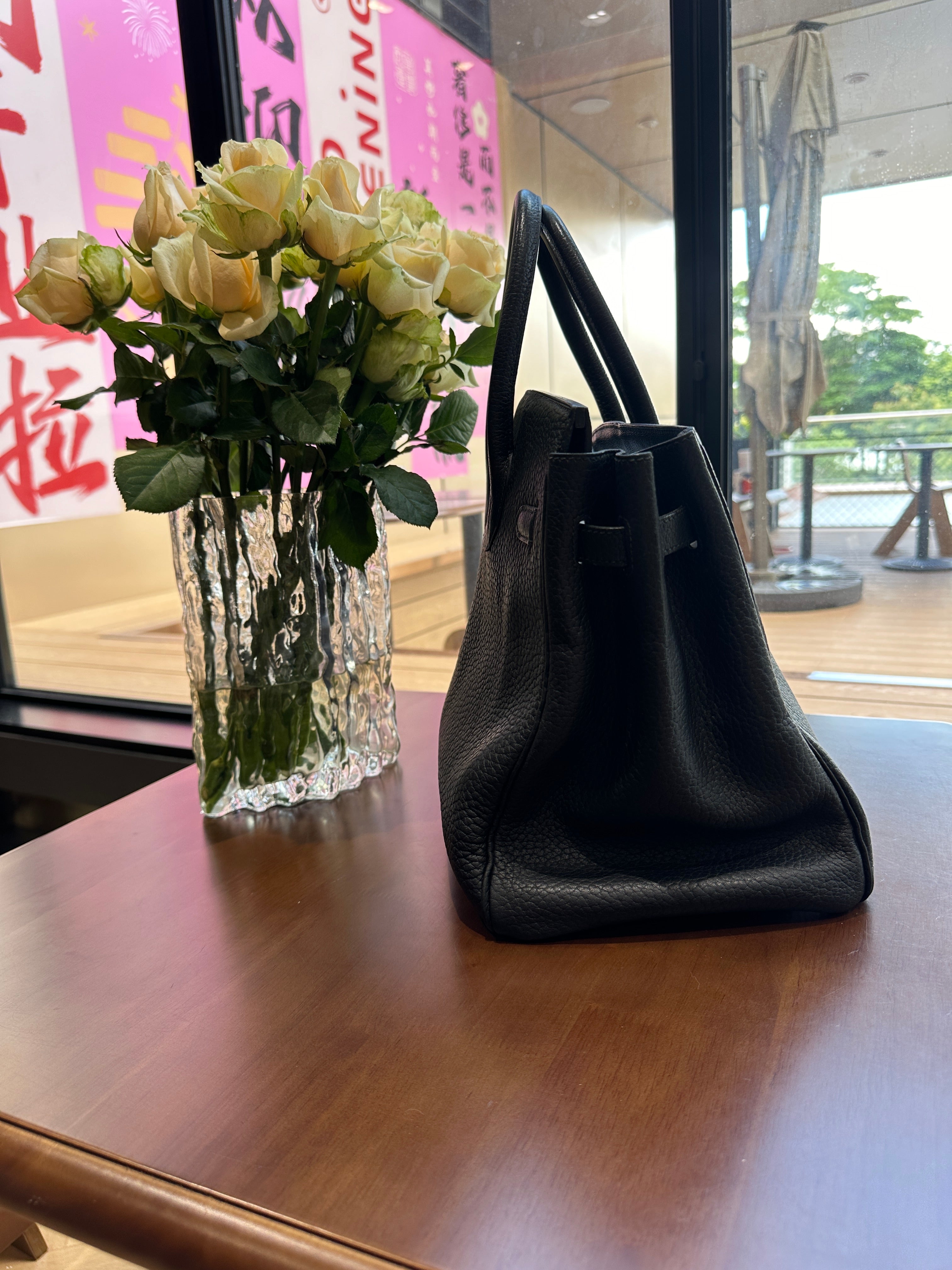 1966 Hermes BK Birkin 35 Black Gold Bag Black Gold BK