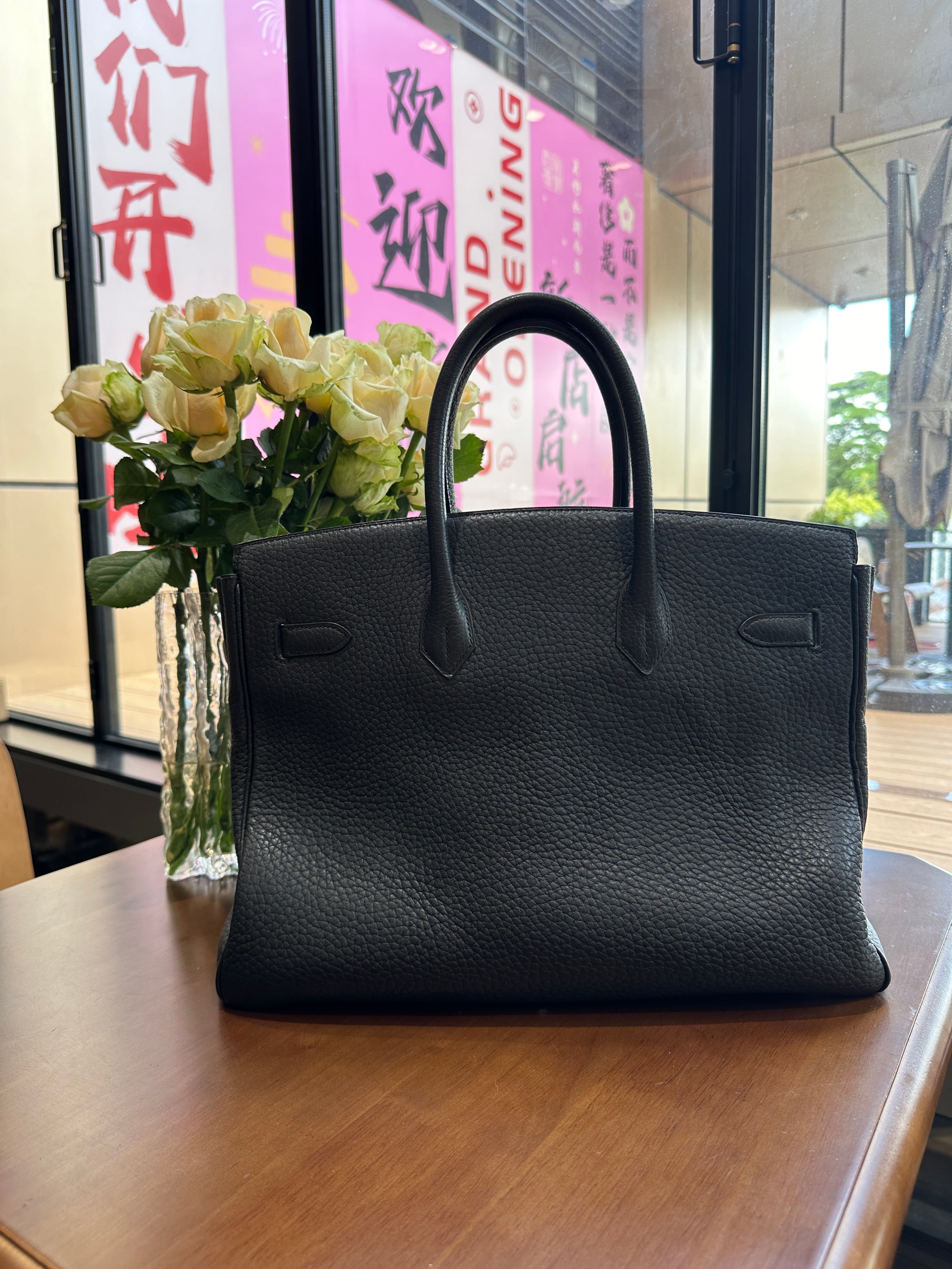 1966 Hermes BK Birkin 35 Black Gold Bag Black Gold BK