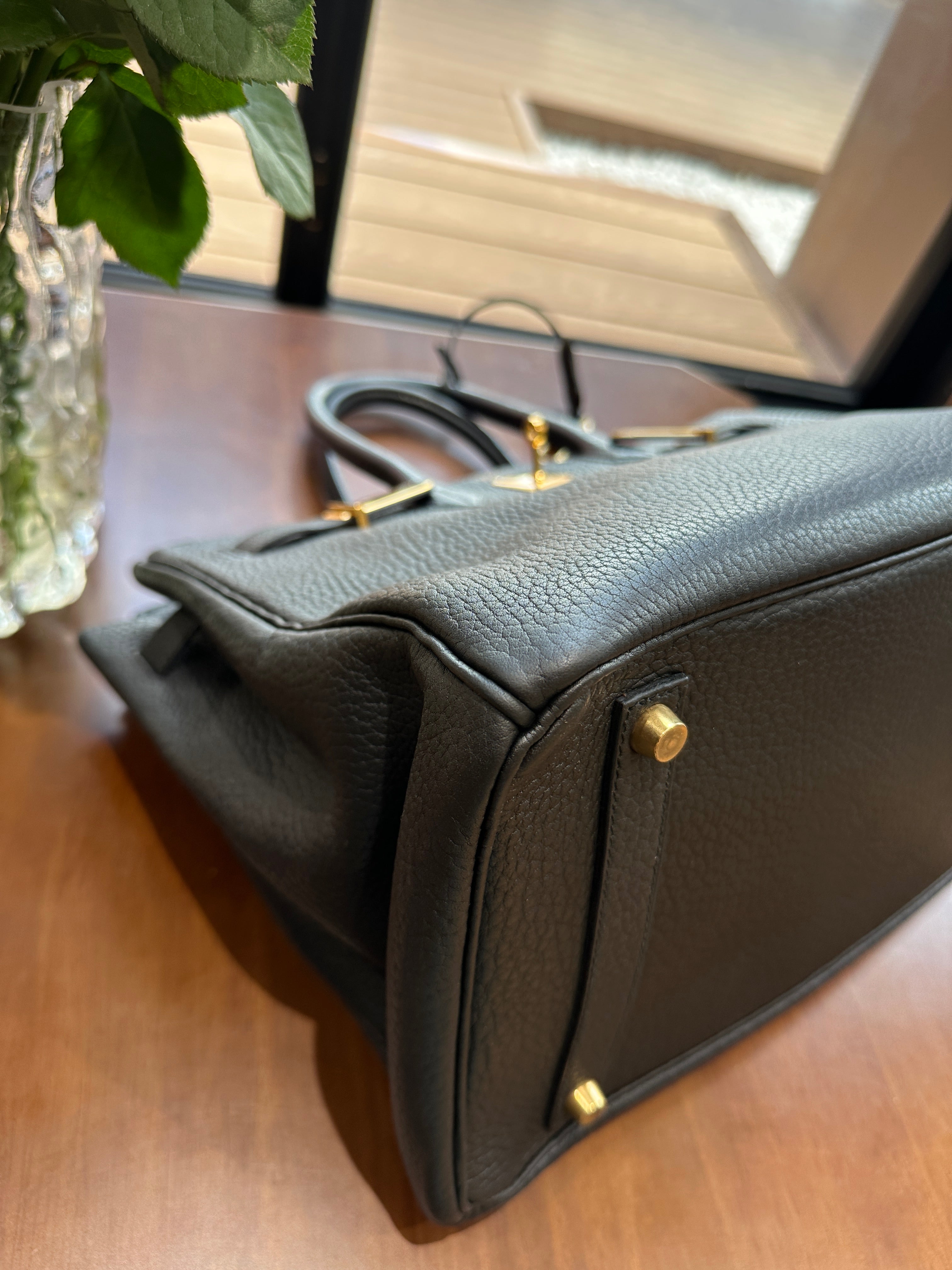 1966 Hermes BK Birkin 35 Black Gold Bag Black Gold BK