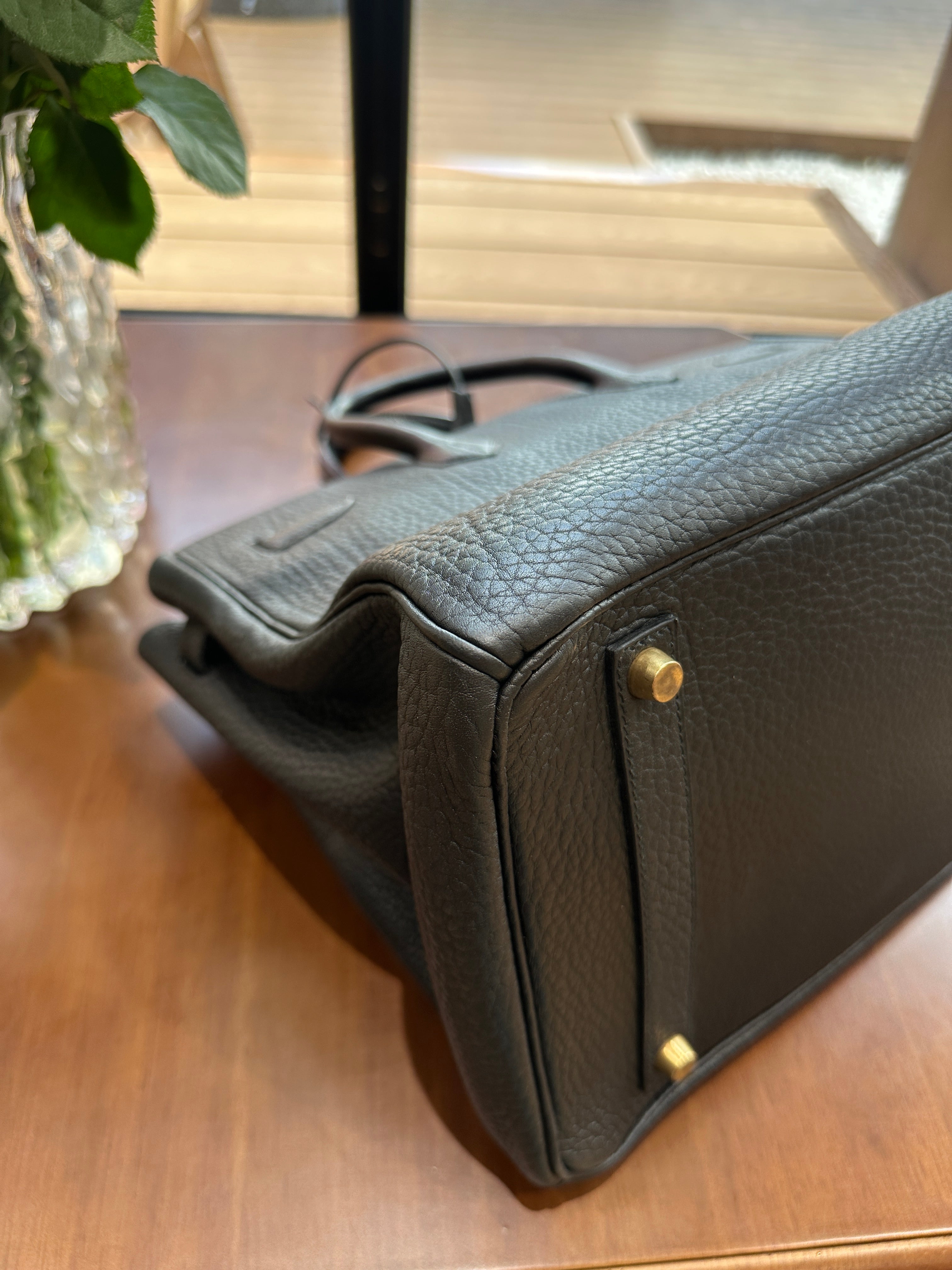 1966 Hermes BK Birkin 35 Black Gold Bag Black Gold BK