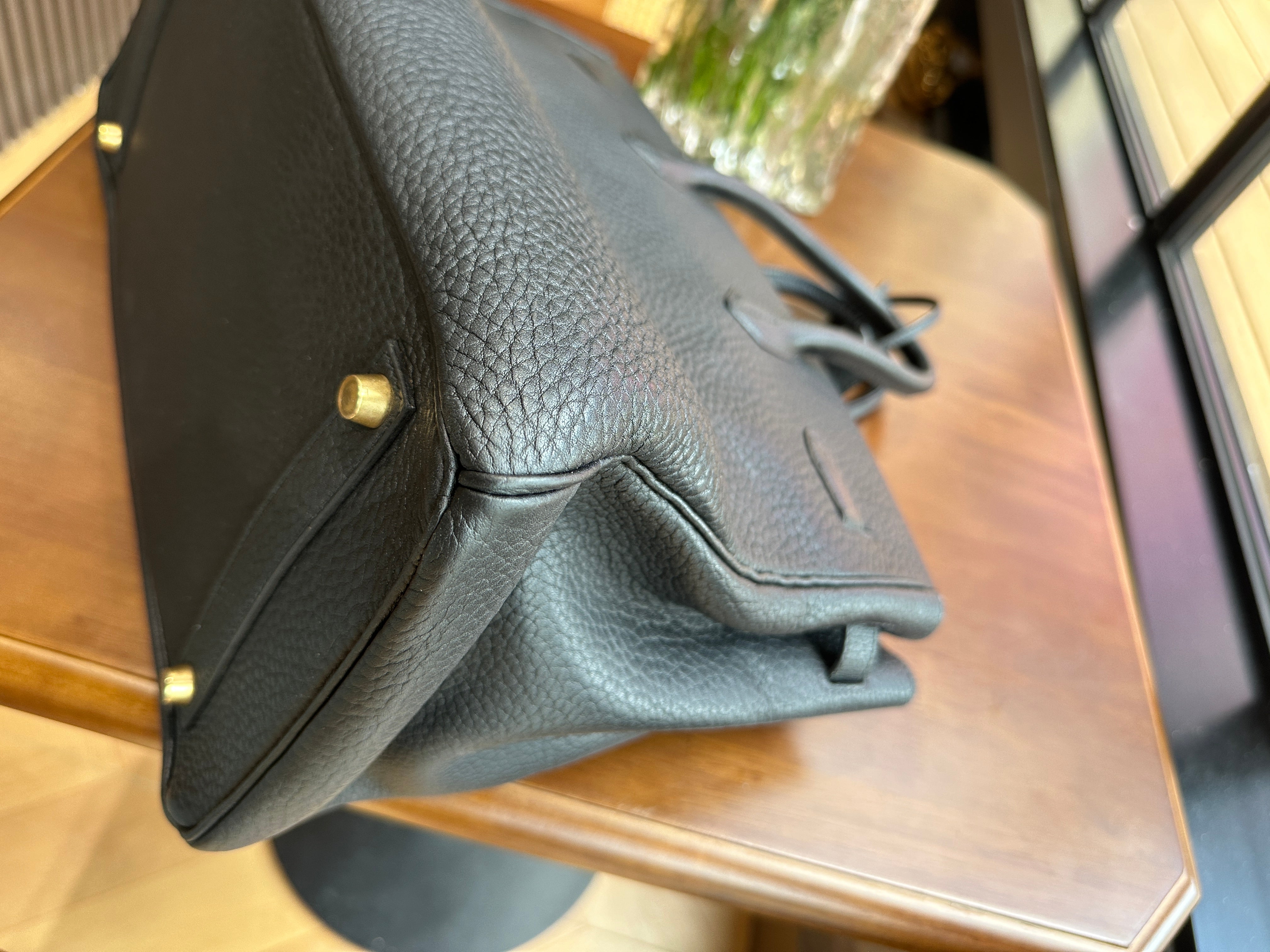 1966 Hermes BK Birkin 35 Black Gold Bag Black Gold BK