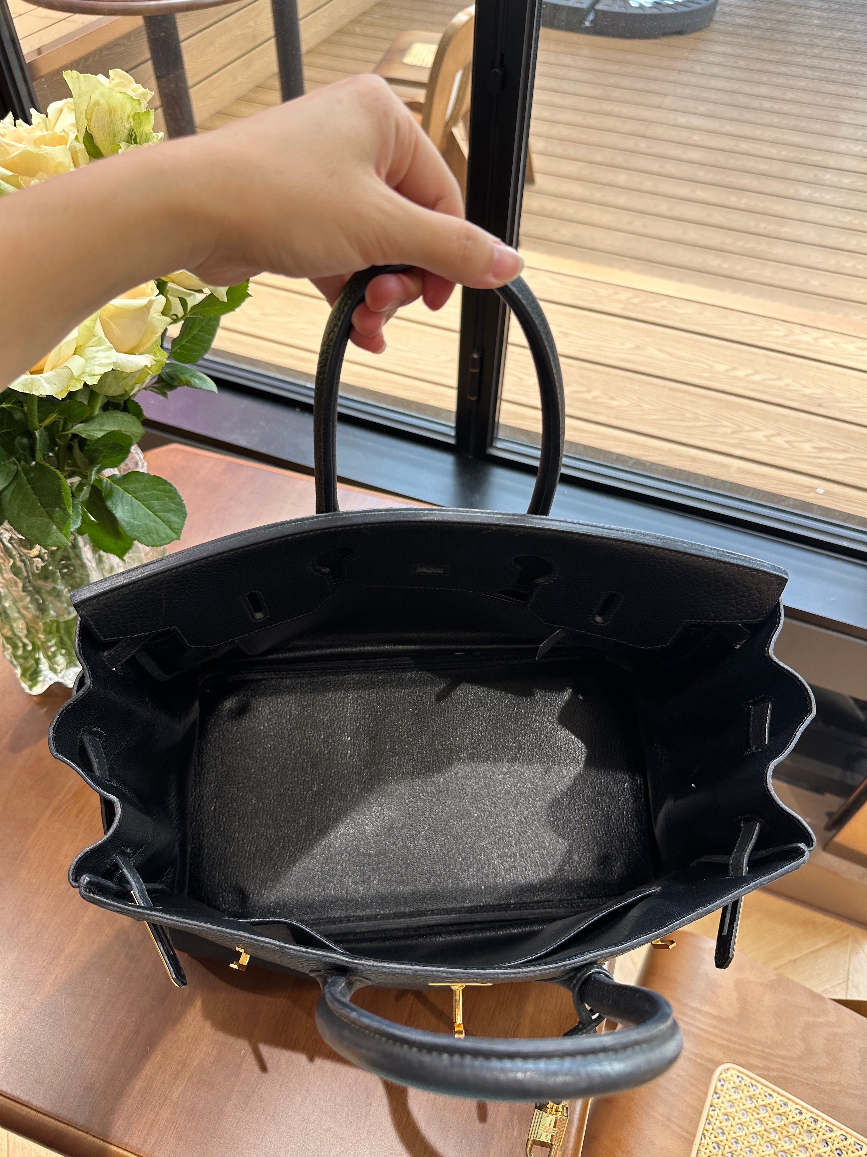 1966 Hermes BK Birkin 35 Black Gold Bag Black Gold BK