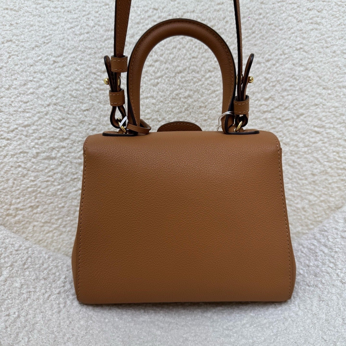 Delvaux Mini Brillant Gold Brown Gold Buckle Handheld Shoulder Bag