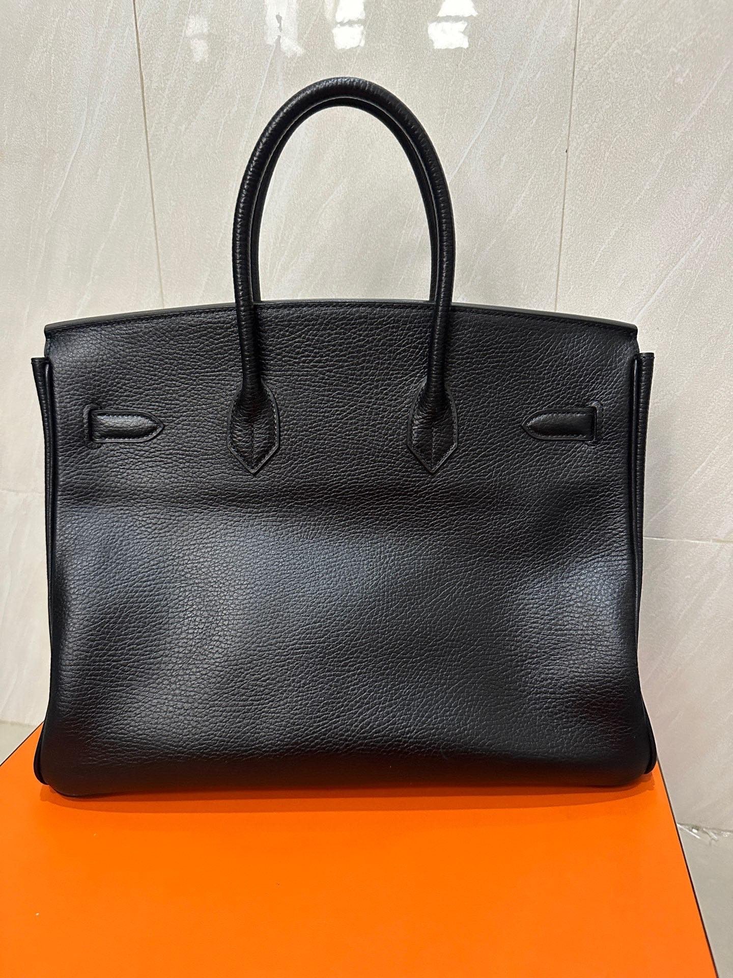 2001 Hermes BK Birkin 35 Black Gold Bag Black Gold BK