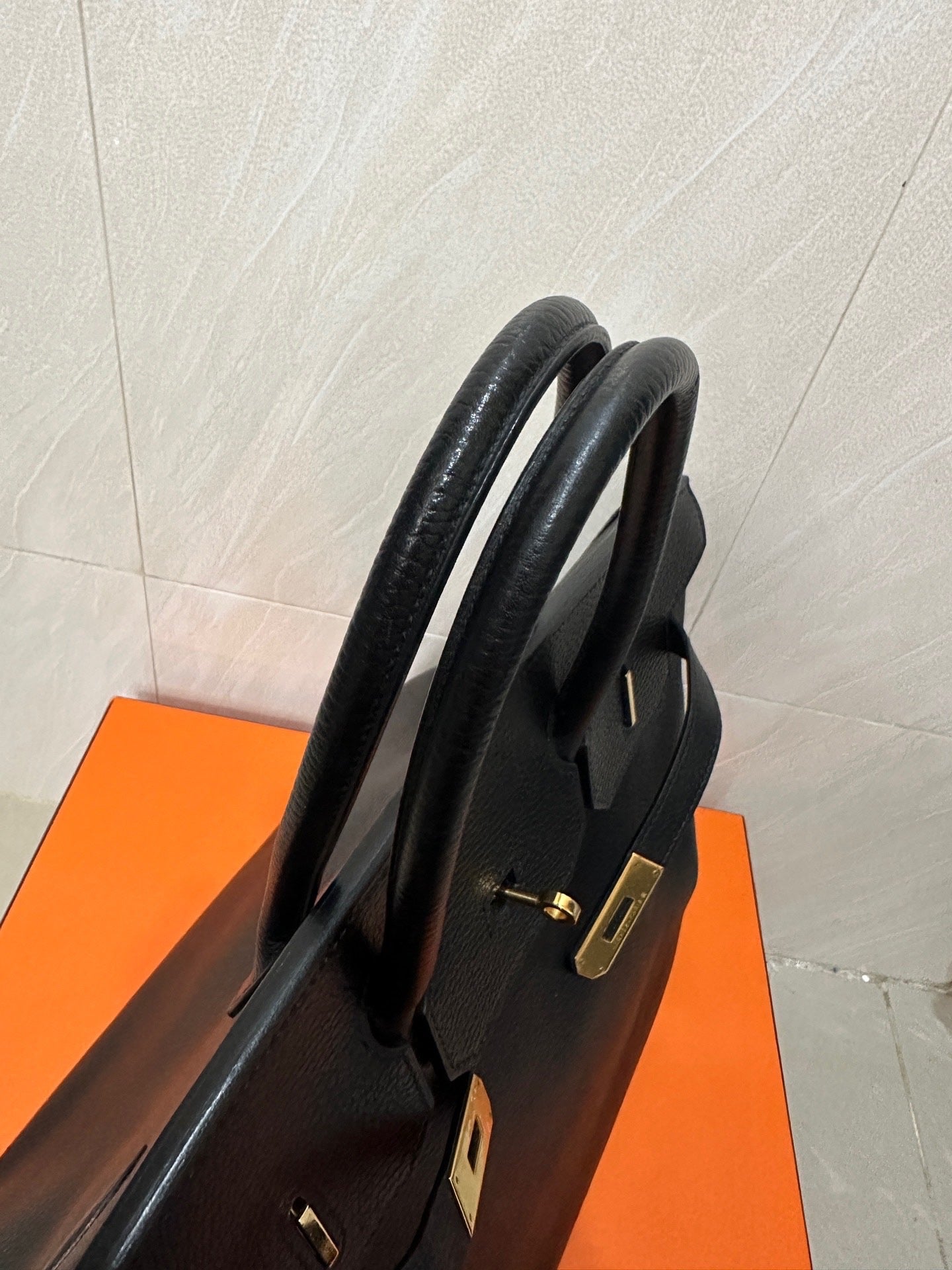 2001 Hermes BK Birkin 35 Black Gold Bag Black Gold BK