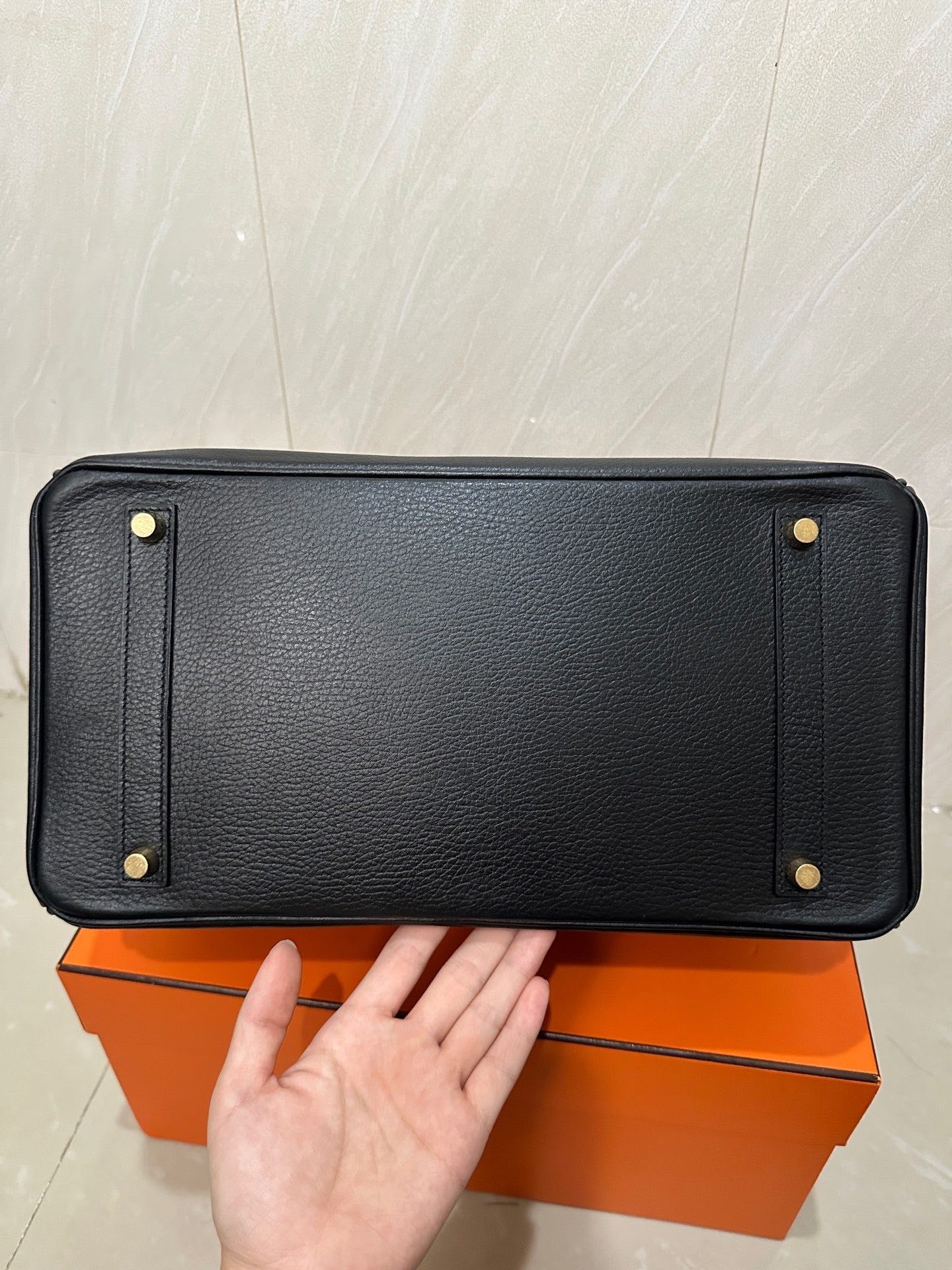2001 Hermes BK Birkin 35 Black Gold Bag Black Gold BK