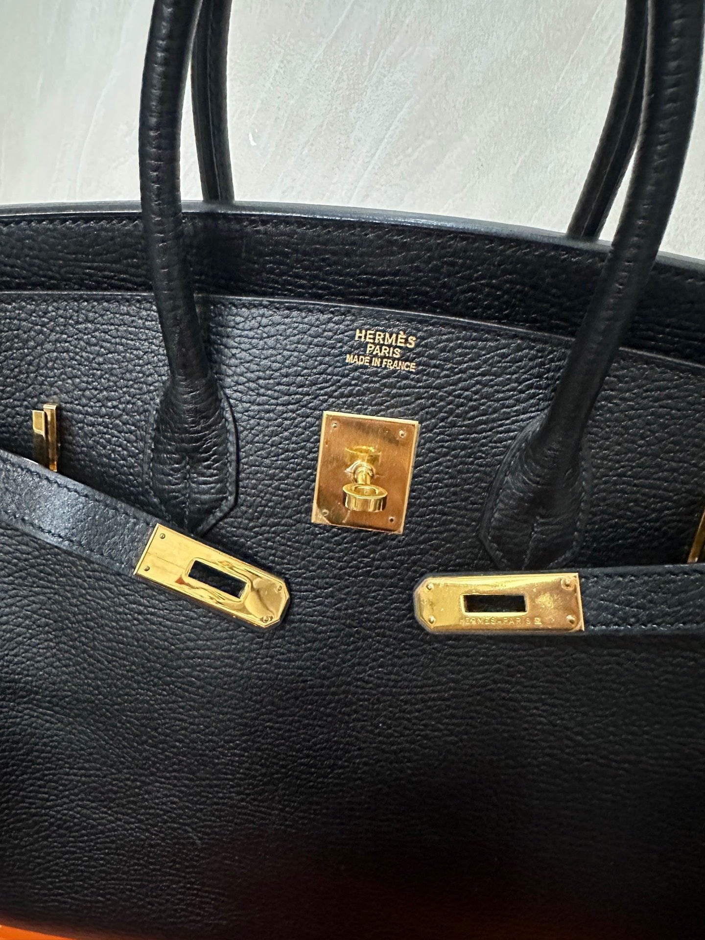 2001 Hermes BK Birkin 35 Black Gold Bag Black Gold BK