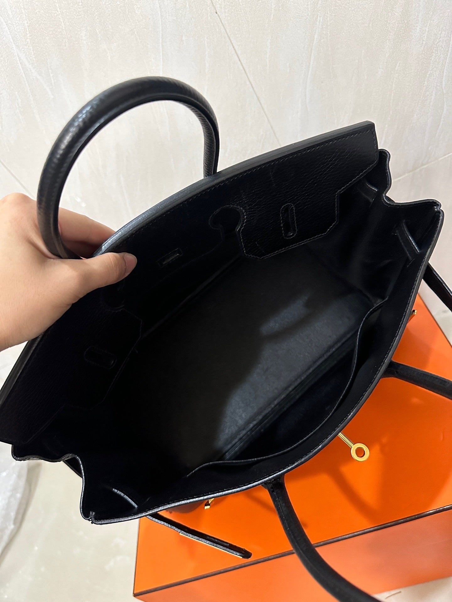 2001 Hermes BK Birkin 35 Black Gold Bag Black Gold BK