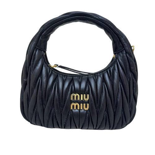 Miu Miu Wander Black Medium Hobo Underarm Bag