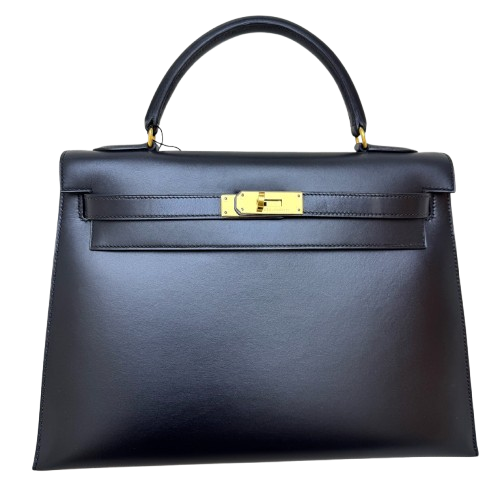 Hermès Kelly 32 Sellier in Black with Gold Hardware, ◯ X Stamp (2016)