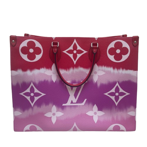 Louis Vuitton Pink Red Escale On The Go Coated Canvas Monogram Tote Bag
