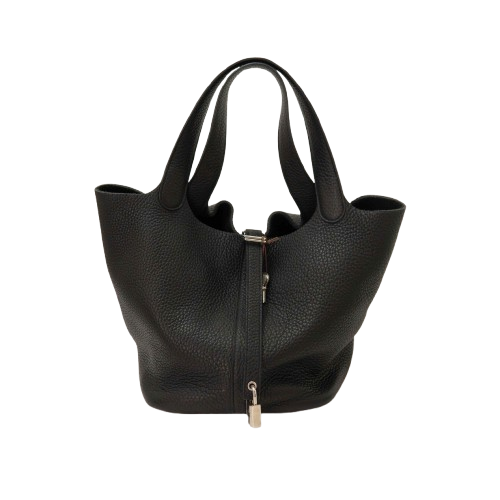 Hermes Taurillon Clemence Picotin Lock 22 MM Black