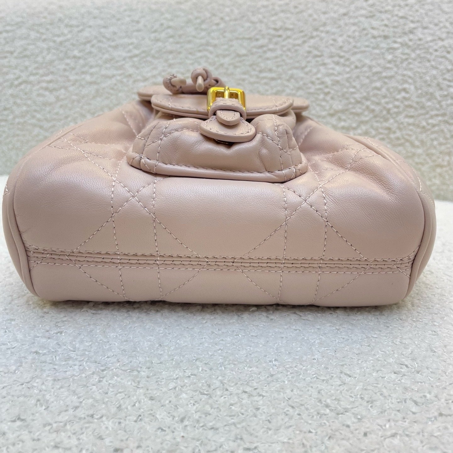 Small Dior Caro Backpack Powder Pink Macrocannage Lambskin