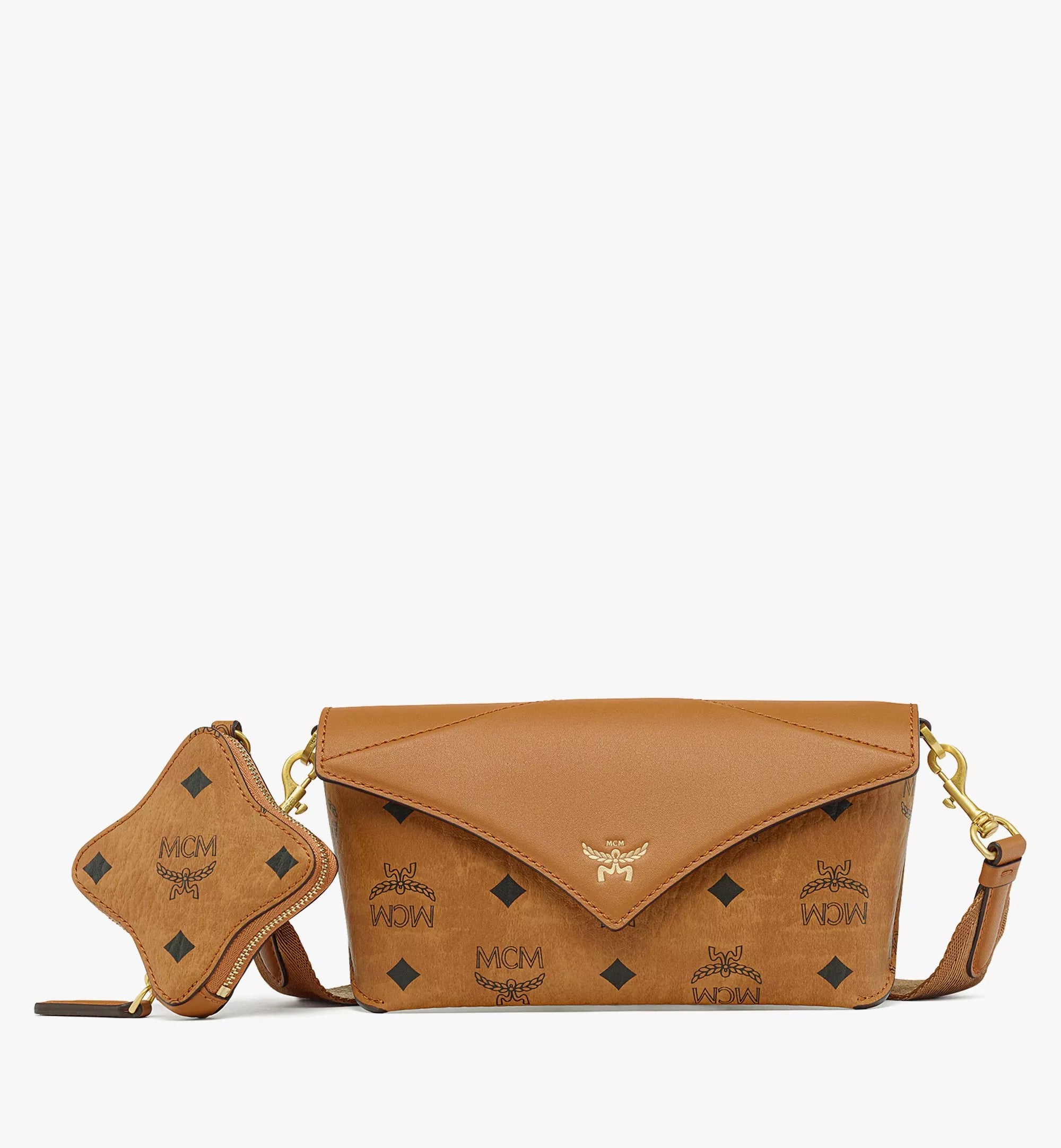 MCM Diamond Flat Pouch in Visetos