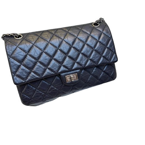 Chanel 2.55 Black Silver Medium